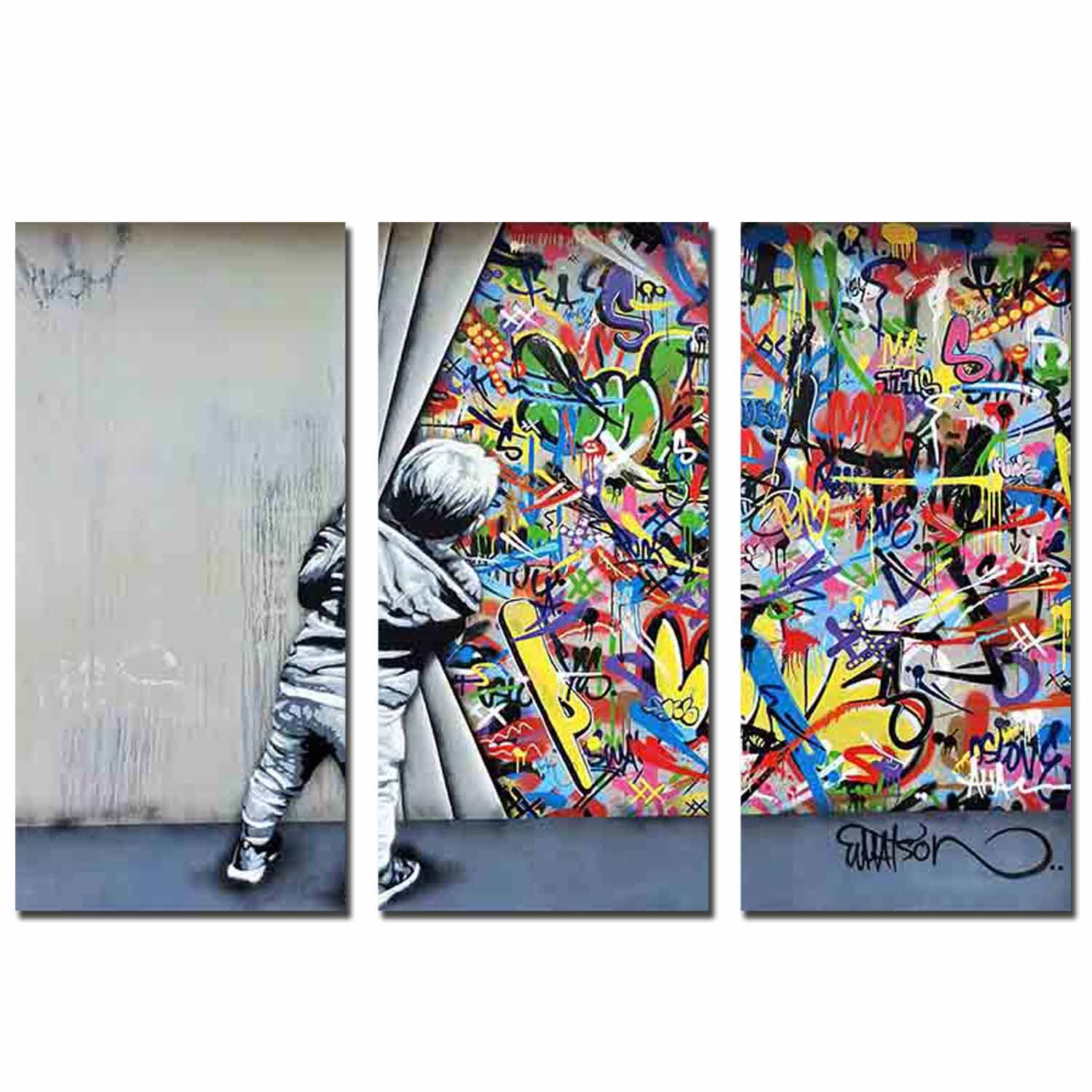 Banksy《Behind the Curtain Graffiti》Pop Art Banksy Abstract